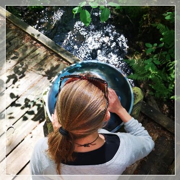 Handpan music in a forest bath